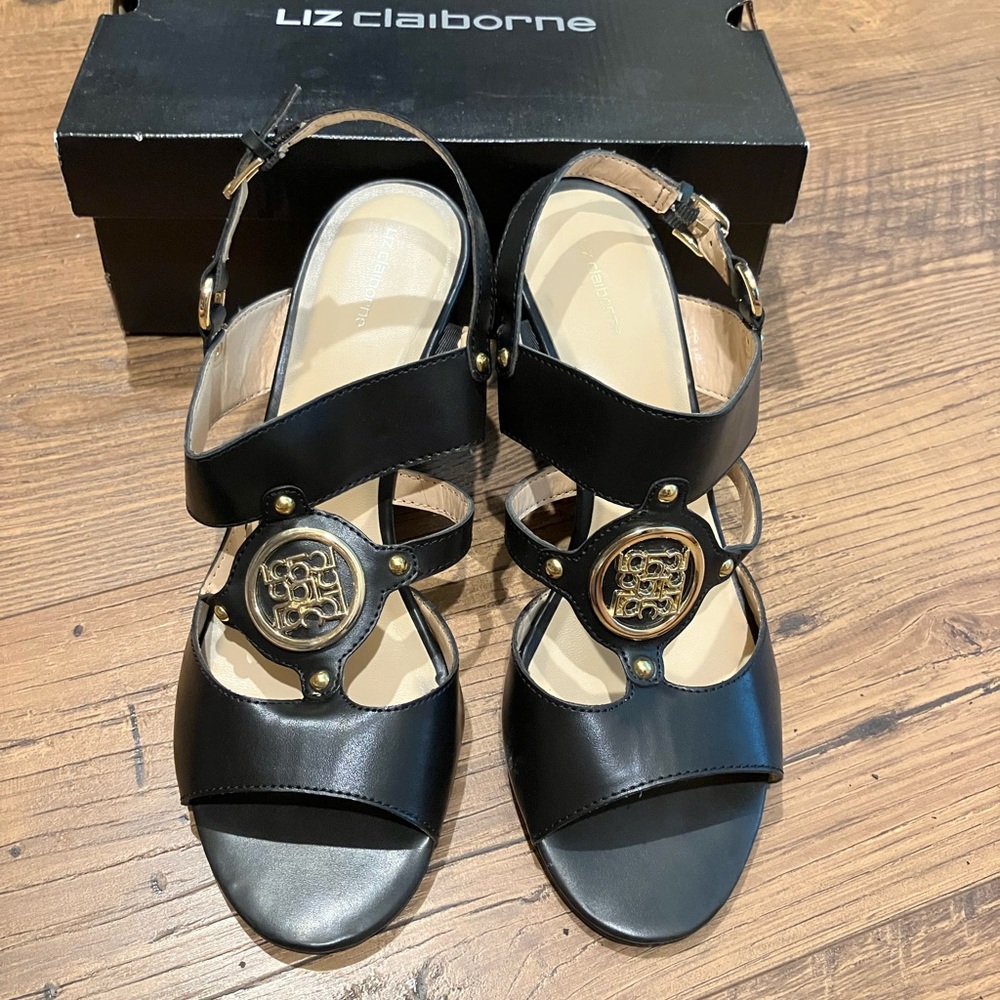 Liz Claiborne black heeled sandals